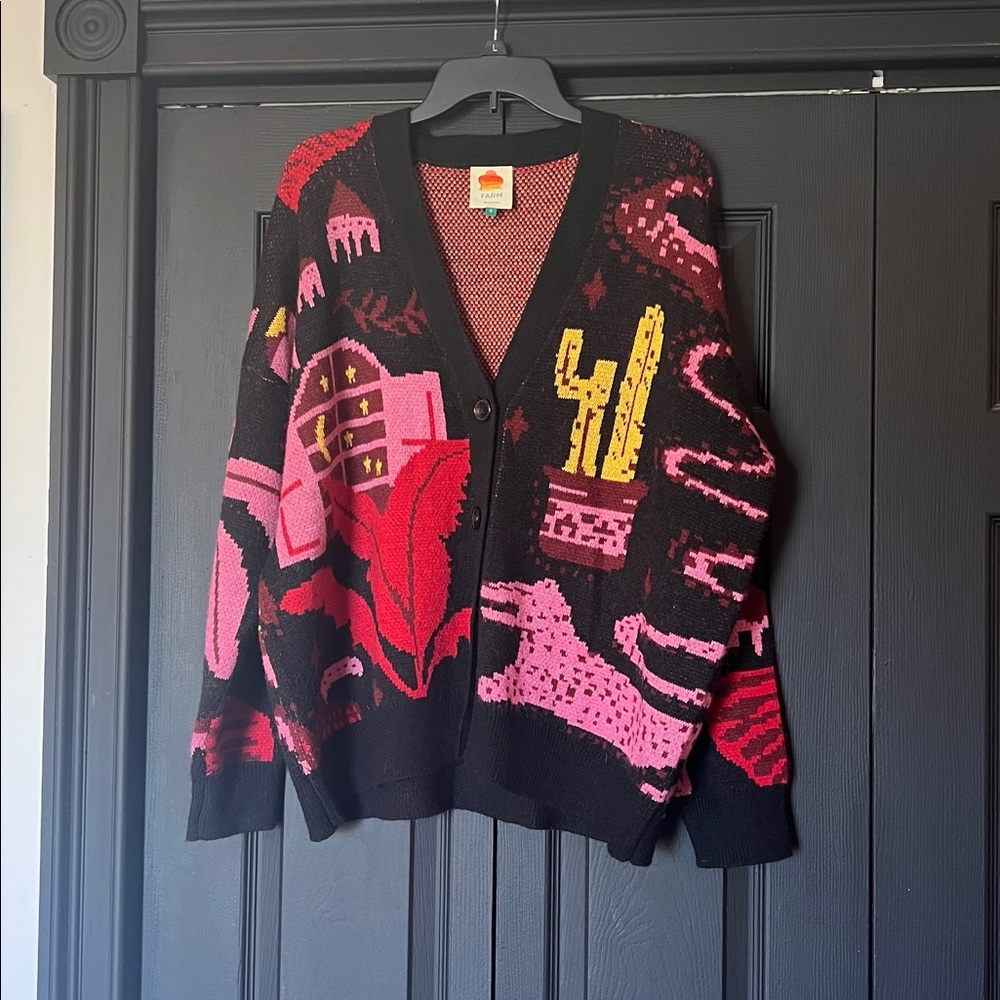 Farm Rio Colorful Graphic Cardigan